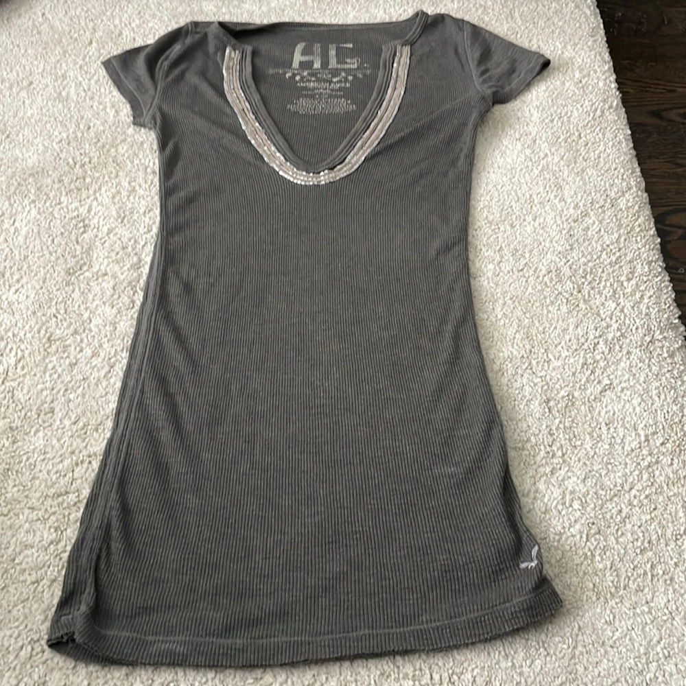 Vintage American Eagle gray ribbed tee